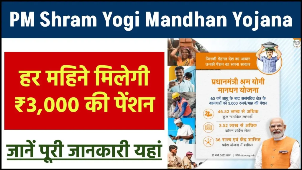 PM Shram Yogi Mandhan Yojana: श्रमिको के लिए वरदान है यो योजना, हर महिने मिलेगी पूरे ₹3,000 की पेंशन, जाने क्या है पूरी योजना?