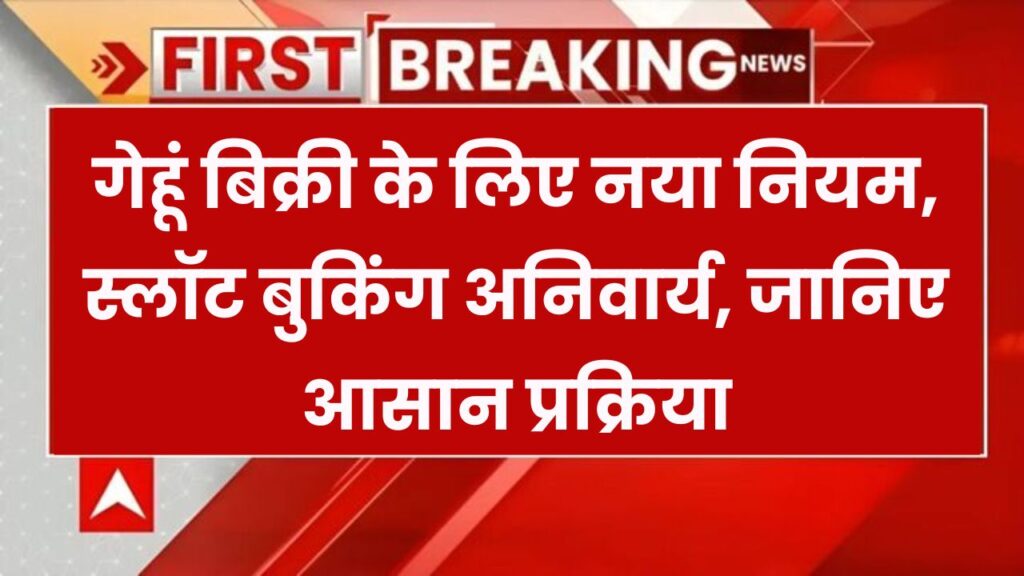 गेहूं बिक्री के लिए स्लॉट बुकिंग अनिवार्य! बिना बुकिंग नहीं होगी खरीद, जानें प्रक्रिया