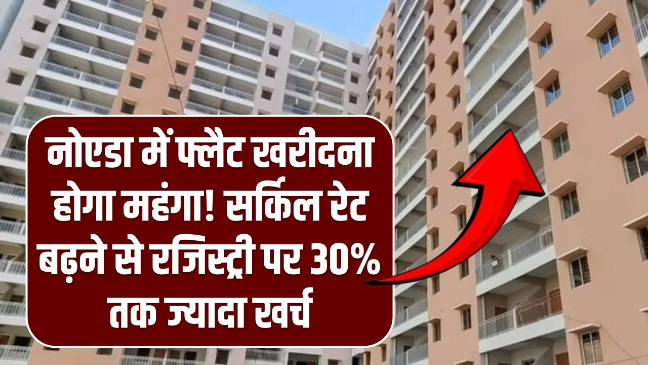 नोएडा में फ्लैट खरीदना होगा महंगा! सर्किल रेट बढ़ने से रजिस्ट्री पर 30% तक ज्यादा खर्च