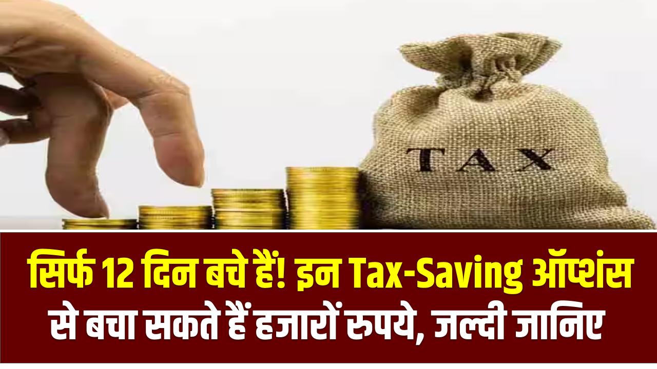 सिर्फ 12 दिन बचे हैं! इन Tax-Saving ऑप्शंस से बचा सकते हैं हजारों रुपये, जल्दी जानिए
