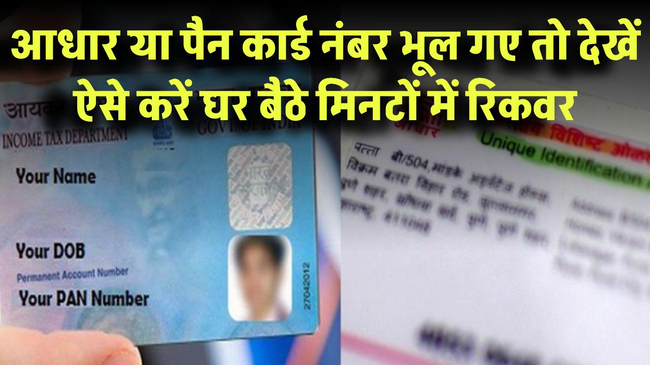 आधार या पैन नंबर भूल गए? घर बैठे मिनटों में ऐसे करें रिकवर – आसान तरीका यहां जानिए