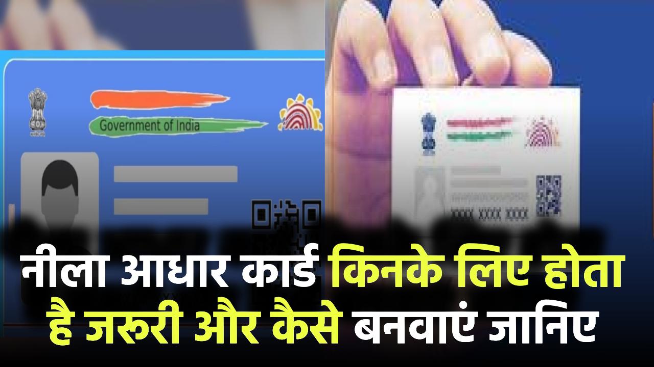 नीला आधार कार्ड क्या होता है? जानिए किनके लिए होता है जरूरी और कैसे बनवाएं Blue Aadhaar